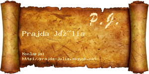 Prajda Júlia névjegykártya